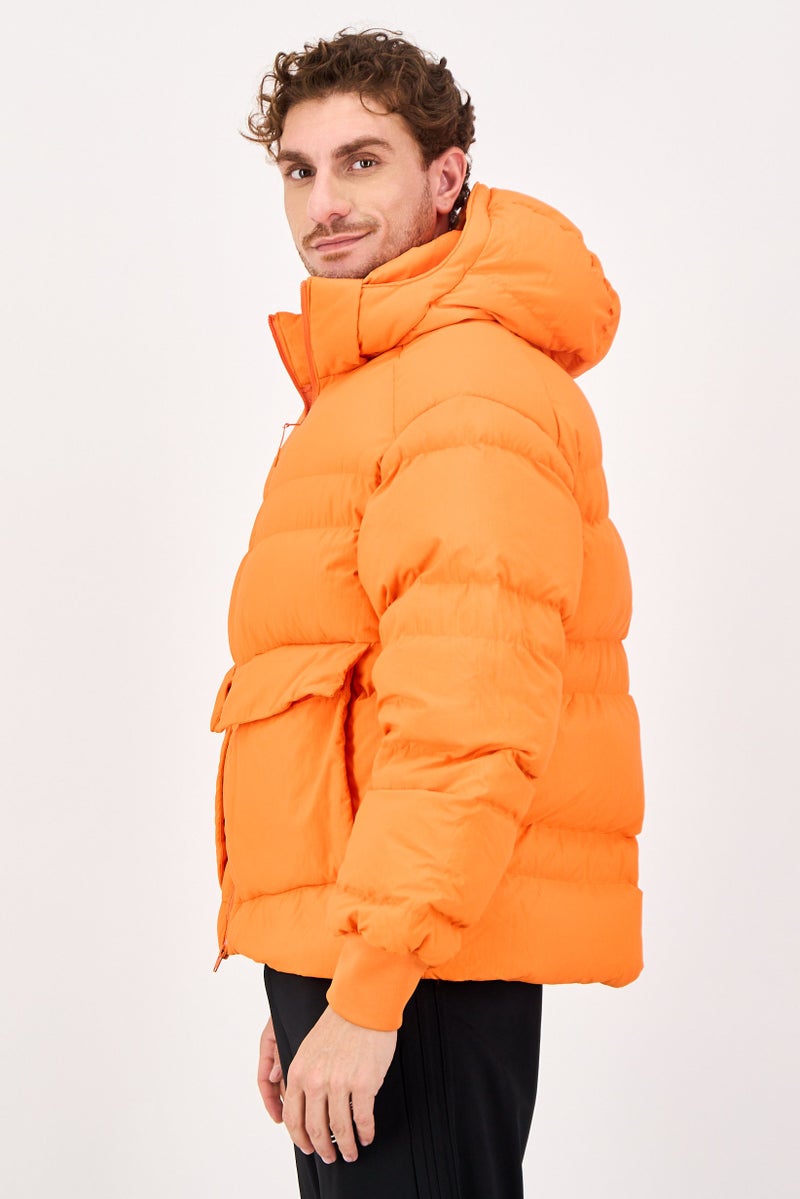 Adidas جاكيت رياضي للرجال بأكمام طويلة مناسب للخارج، برتقالي - Image 3